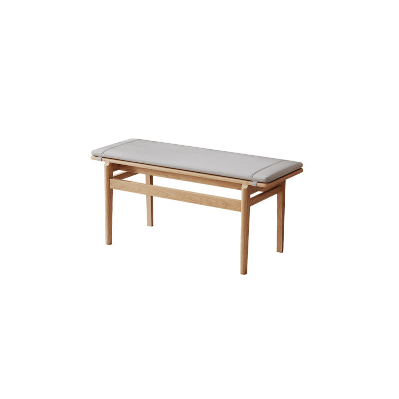 Farmhouse Wood Bedroom Bench Walnut/Natural Finish Dining Bench with Removable Cushion 39"L x 15"W x 19"H Natural Clearhalo 'Benches' 'Chairs & Seating' 'furn' 'furn_benches' 'Furniture' 'Living Room Furniture' 6140771