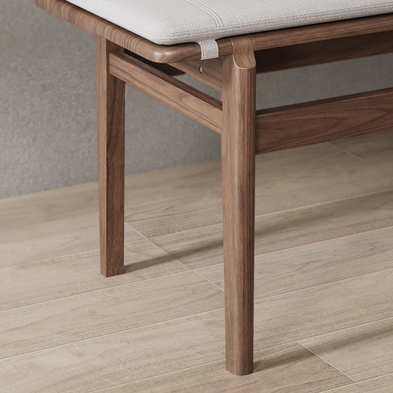 Farmhouse Wood Bedroom Bench Walnut/Natural Finish Dining Bench with Removable Cushion Clearhalo 'Benches' 'Chairs & Seating' 'furn' 'furn_benches' 'Furniture' 'Living Room Furniture' 6140772