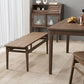 Farmhouse Wood Bedroom Bench Walnut/Natural Finish Dining Bench with Removable Cushion Clearhalo 'Benches' 'Chairs & Seating' 'furn' 'furn_benches' 'Furniture' 'Living Room Furniture' 6140779