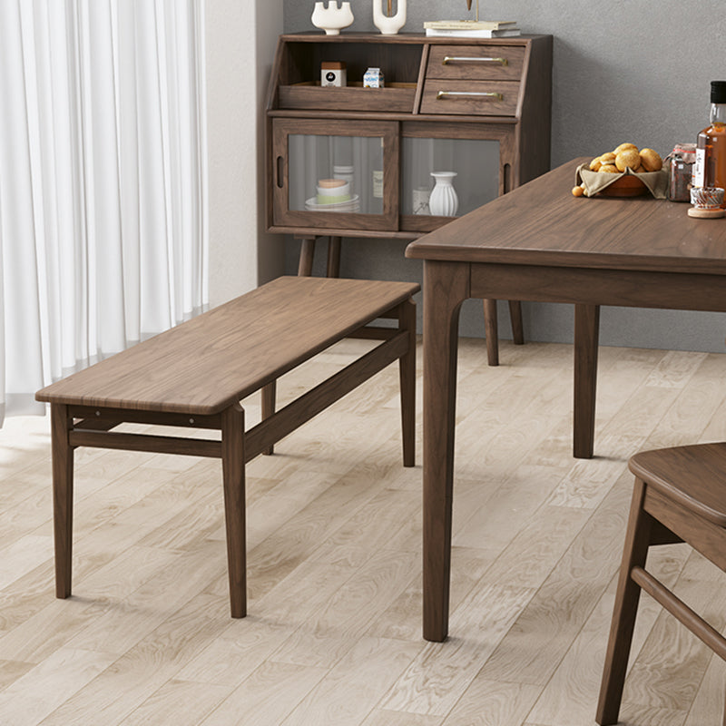 Farmhouse Wood Bedroom Bench Walnut/Natural Finish Dining Bench with Removable Cushion Clearhalo 'Benches' 'Chairs & Seating' 'furn' 'furn_benches' 'Furniture' 'Living Room Furniture' 6140779