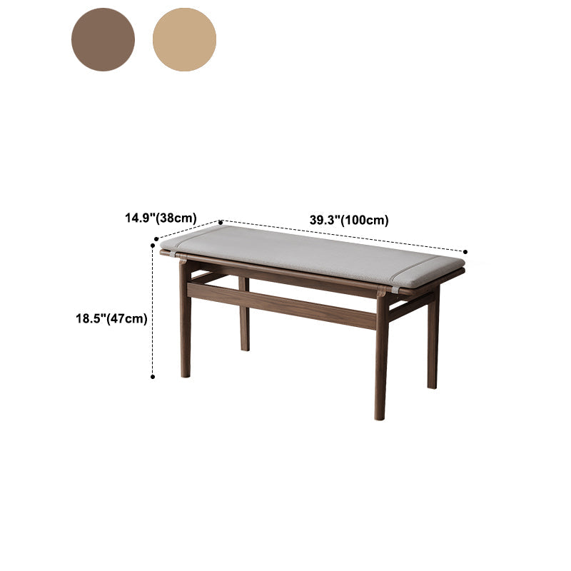 Farmhouse Wood Bedroom Bench Walnut/Natural Finish Dining Bench with Removable Cushion Clearhalo 'Benches' 'Chairs & Seating' 'furn' 'furn_benches' 'Furniture' 'Living Room Furniture' 6140782