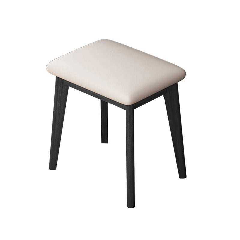 Moderne Ecke Eitelkeitstischhocker und Spiegel Set Glass Top 4-Drawer-Kommode