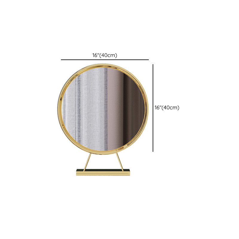 Tavolo da toeletta per vanità ovali top in pietra tavolo da trucco in metallo a specchio