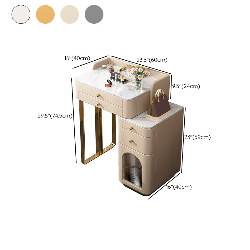 5 Storage Drawers Makeup Vanity Desk Stone Top Dressing Table Clearhalo 'Bedroom Furniture' 'furn' 'furn_makeup_vanities' 'Furniture' 'Makeup Vanities' 'makeup_vanities' 6140895