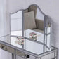 2 Drawers Mirrored Makeup Table and Stool Set Vanity for Women in Silver Mirror Clearhalo 'Bedroom Furniture' 'furn' 'furn_makeup_vanities' 'Furniture' 'Makeup Vanities' 'makeup_vanities' 6140898