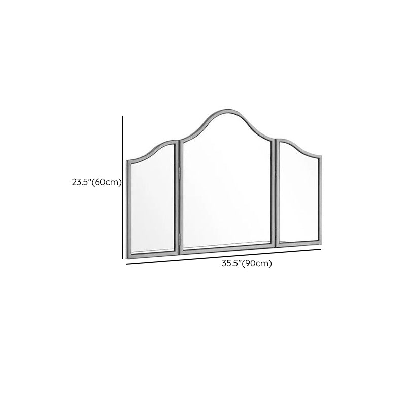 2 Drawers Mirrored Makeup Table and Stool Set Vanity for Women in Silver Clearhalo 'Bedroom Furniture' 'furn' 'furn_makeup_vanities' 'Furniture' 'Makeup Vanities' 'makeup_vanities' 6140919