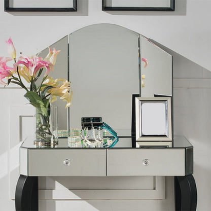 Tabla de tocador de espejo tri-plegable Juego de tocador de 21.5 "de ancho de 2 cavadores de ancho de ancho de ancho