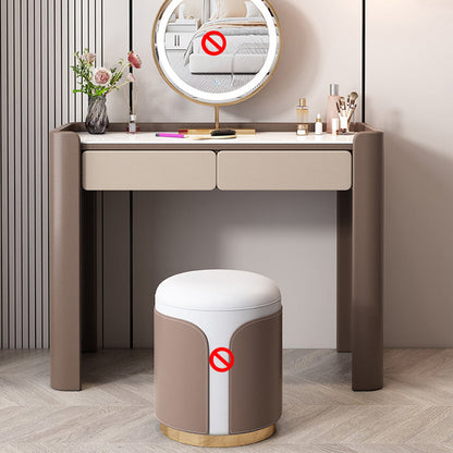 2/5 Schublade fester Holzverkesseltisch Brauner Make -up -Eitelkeitstisch