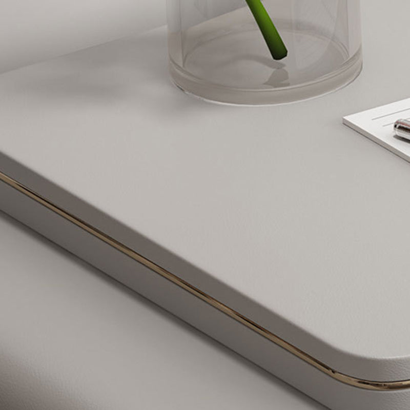 Tavolo da tavolo da vanità in pelle finta 28,7 "h glam 2 cassetti tavolo da trucco vanità