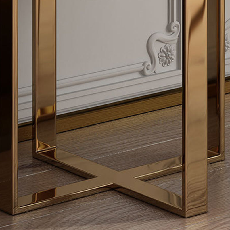 Tavolo da tavolo da vanità in pelle finta 28,7 "h glam 2 cassetti tavolo da trucco vanità