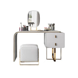 Tavolo da tavolo da vanità in pelle finta 28,7 "h glam 2 cassetti tavolo da trucco vanità