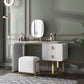 Tavolo da tavolo da vanità in pelle finta 28,7 "h glam 2 cassetti tavolo da trucco vanità
