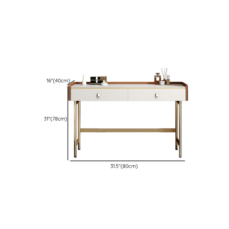 Luxurious Stone Top Dressing Table Bedroom Make-up Vanity in Orange