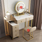 26.77" Wide Dressing Table with 5 Drawers Luxurious Stone Top Vanity