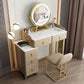 26.77" Wide Dressing Table with 5 Drawers Luxurious Stone Top Vanity
