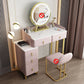 26.77" Wide Dressing Table with 5 Drawers Luxurious Stone Top Vanity