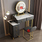 26.77" Wide Dressing Table with 5 Drawers Luxurious Stone Top Vanity