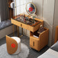 Modern Brown Glass Vanity Table with Stool Drawers Included Dressing Table