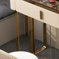 Modern Brown Glass Vanity Table with Stool Drawers Included Dressing Table