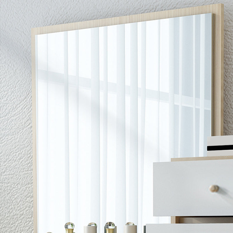 Tocador de maquillaje de dormitorio en tocador de madera de ingeniería nórdica natural