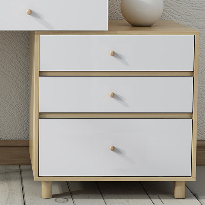 Tocador de maquillaje de dormitorio en tocador de madera de ingeniería nórdica natural