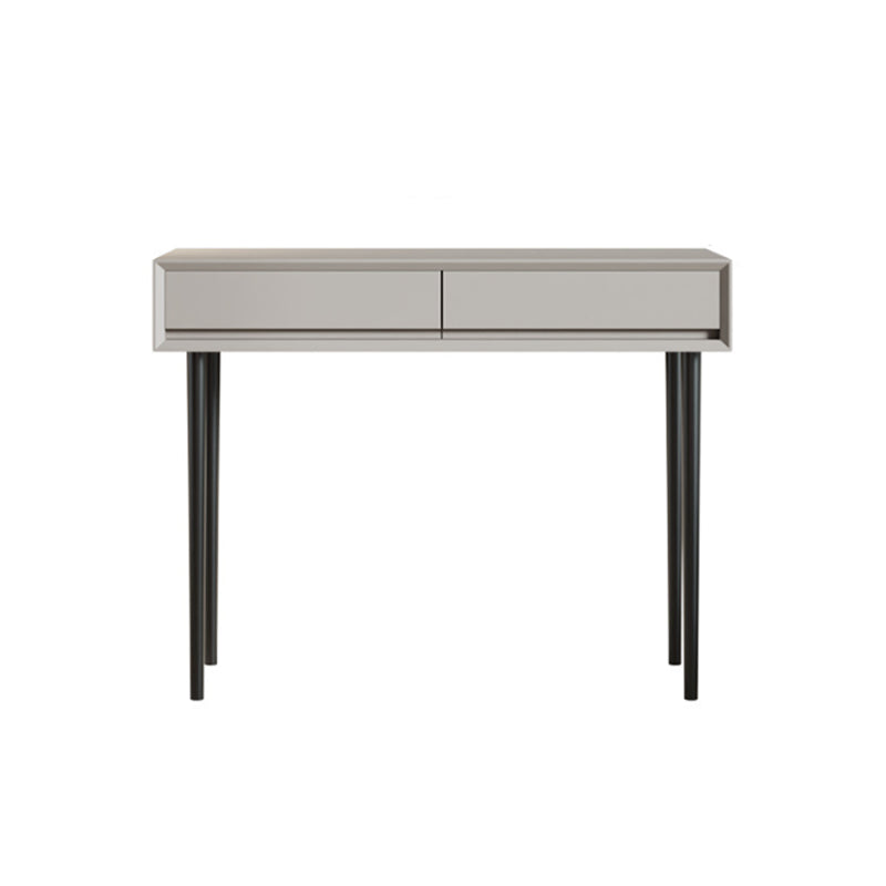 Gray Wood Vanity Desk Modern Simple 2 Drawers Dresser with Stool - 29.5" H Clearhalo 'Bedroom Furniture' 'furn' 'furn_makeup_vanities' 'Furniture' 'Makeup Vanities' 'makeup_vanities' 6141123