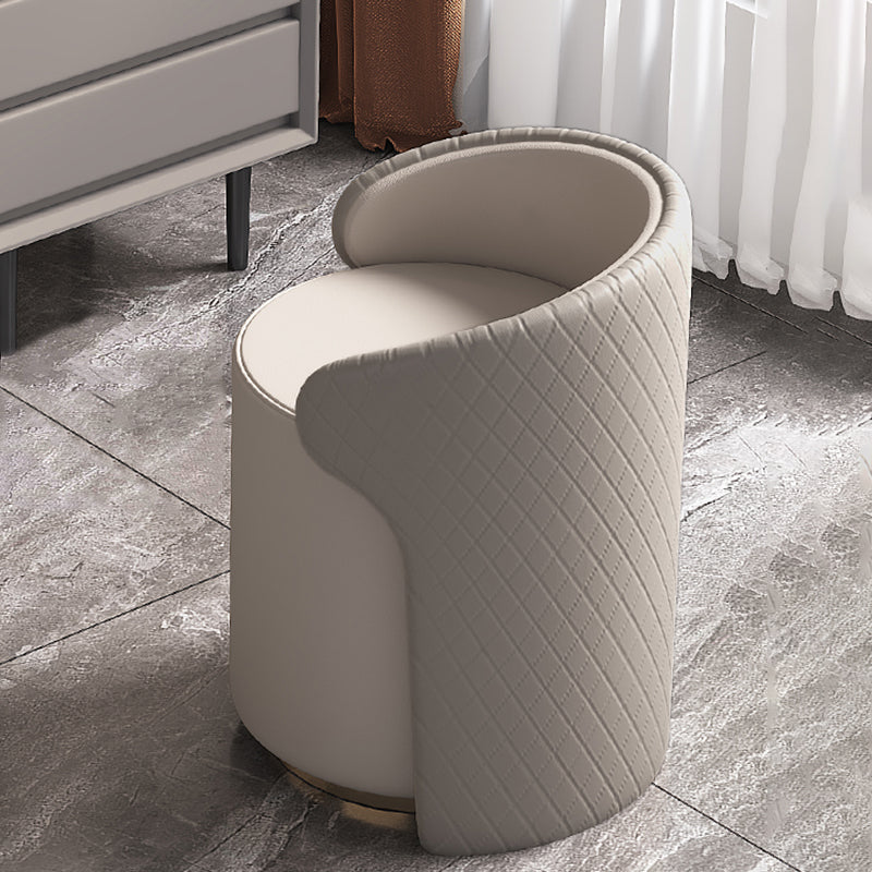 Gray Wood Vanity Desk Modern Simple 2 Drawers Dresser with Stool - 29.5" H Clearhalo 'Bedroom Furniture' 'furn' 'furn_makeup_vanities' 'Furniture' 'Makeup Vanities' 'makeup_vanities' 6141126