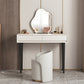 Contemporary 2-Drawer Wood Vanity Makeup Dressing Table in White with Stool Clearhalo 'Bedroom Furniture' 'furn' 'furn_makeup_vanities' 'Furniture' 'Makeup Vanities' 'makeup_vanities' 6141133