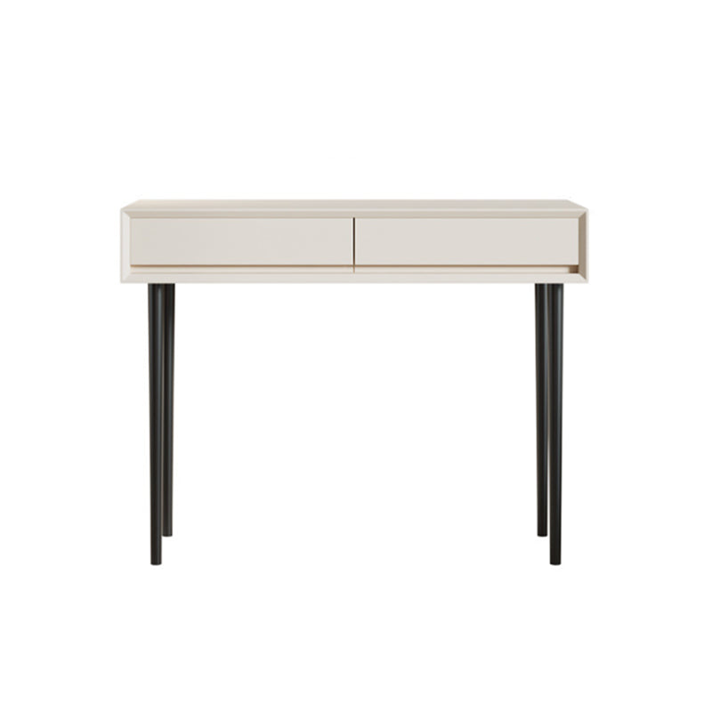 Contemporary 2-Drawer Wood Vanity Makeup Dressing Table in White with Stool Clearhalo 'Bedroom Furniture' 'furn' 'furn_makeup_vanities' 'Furniture' 'Makeup Vanities' 'makeup_vanities' 6141137
