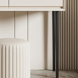 Contemporary 2-Drawer Wood Vanity Makeup Dressing Table in White with Stool Clearhalo 'Bedroom Furniture' 'furn' 'furn_makeup_vanities' 'Furniture' 'Makeup Vanities' 'makeup_vanities' 6141138