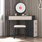 Black Modern Vanity Wood Mirrored Makeup Dressing Table Stool Set Makeup Vanity & Stools Clearhalo 'Bedroom Furniture' 'furn' 'furn_makeup_vanities' 'Furniture' 'Makeup Vanities' 'makeup_vanities' 6141172