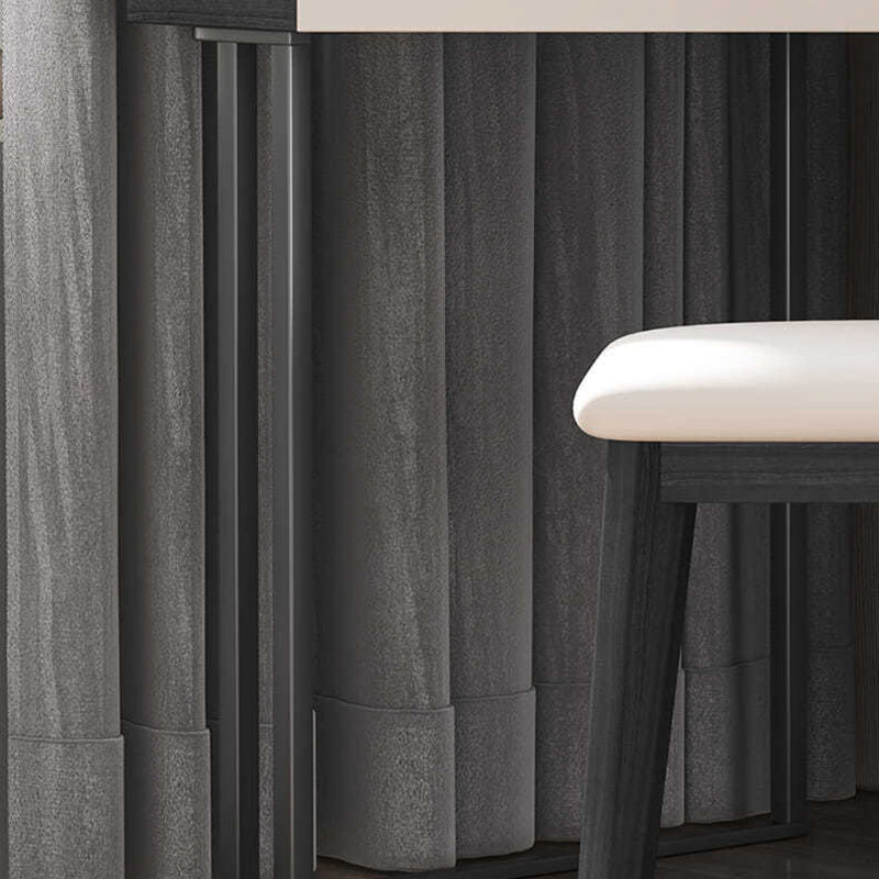 Black Modern Vanity Wood Mirrored Makeup Dressing Table Stool Set Clearhalo 'Bedroom Furniture' 'furn' 'furn_makeup_vanities' 'Furniture' 'Makeup Vanities' 'makeup_vanities' 6141177