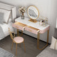 Glam 29.5" High Marble Vanity Dressing Table in Pink with Drawers