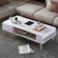 16.53"H Rectangle Wood Coffee Table 4 Legs Cocktail Table with Storage 47"L x 25"W x 16.5"H Clearhalo 'Coffee & Accent Tables' 'Coffee Tables' 'coffee_tables' 'furn' 'furn_coffee_tables' 'Furniture' 'Living Room Furniture' 6141235
