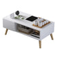 16.53"H Rectangle Wood Coffee Table 4 Legs Cocktail Table with Storage Clearhalo 'Coffee & Accent Tables' 'Coffee Tables' 'coffee_tables' 'furn' 'furn_coffee_tables' 'Furniture' 'Living Room Furniture' 6141243