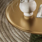 Round Metal Tray Top Coffee Table Glass Pedestal Cocktail Table Clearhalo 'Coffee & Accent Tables' 'Coffee Tables' 'coffee_tables' 'furn' 'furn_coffee_tables' 'Furniture' 'Living Room Furniture' 6141267