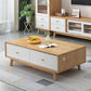 Wooden Coffee Table with 2 Drawers and 4 Wooden Legs in Brone for Living Room Clearhalo 'Coffee & Accent Tables' 'Coffee Tables' 'coffee_tables' 'furn' 'furn_coffee_tables' 'Furniture' 'Living Room Furniture' 6141293