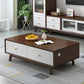 Wooden Coffee Table with 2 Drawers and 4 Wooden Legs in Brone for Living Room Clearhalo 'Coffee & Accent Tables' 'Coffee Tables' 'coffee_tables' 'furn' 'furn_coffee_tables' 'Furniture' 'Living Room Furniture' 6141294
