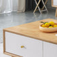 Wooden Coffee Table with 2 Drawers and 4 Wooden Legs in Brone for Living Room Clearhalo 'Coffee & Accent Tables' 'Coffee Tables' 'coffee_tables' 'furn' 'furn_coffee_tables' 'Furniture' 'Living Room Furniture' 6141298