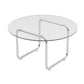 Modern Glass Coffee Table with Sled Stainless Steel Base Cocktail Table Clearhalo 'Coffee & Accent Tables' 'Coffee Tables' 'coffee_tables' 'furn' 'furn_coffee_tables' 'Furniture' 'Living Room Furniture' 6141307