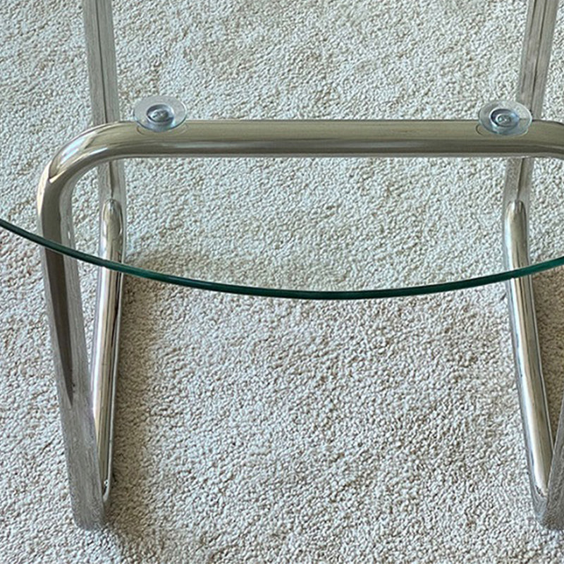 Modern Glass Coffee Table with Sled Stainless Steel Base Cocktail Table Clearhalo 'Coffee & Accent Tables' 'Coffee Tables' 'coffee_tables' 'furn' 'furn_coffee_tables' 'Furniture' 'Living Room Furniture' 6141309