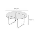 Modern Glass Coffee Table with Sled Stainless Steel Base Cocktail Table