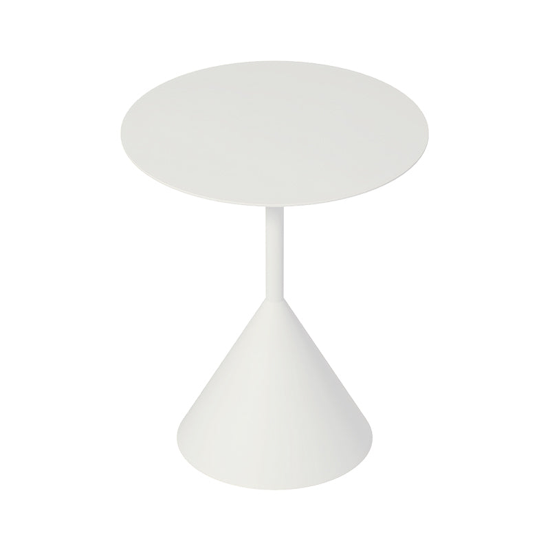 Mid-Century Modern Cocktail Table Pedestal Metal Round Coffee Table 19"L x 19"W x 22"H White Clearhalo 'Coffee & Accent Tables' 'Coffee Tables' 'coffee_tables' 'furn' 'furn_coffee_tables' 'Furniture' 'Living Room Furniture' 6141338