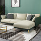 Glam Style 34.25 " H Faux Leather Square Arm Sofa & Chaise for Living Room
