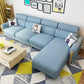 Modern 35.43 " H Blue Cotton Blend Square Arm Sofa & Chaise with Storage 130"L x 67"W x 35"H Right Clearhalo 'furn' 'furn_sectionals' 'Furniture' 'Living Room Furniture' 'Sectionals' 6141363