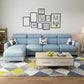 Modern 35.43 " H Blue Cotton Blend Square Arm Sofa & Chaise with Storage 130"L x 67"W x 35"H Left Clearhalo 'furn' 'furn_sectionals' 'Furniture' 'Living Room Furniture' 'Sectionals' 6141364