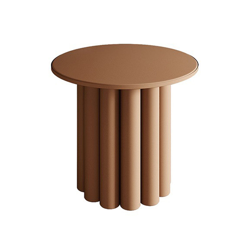 Contemporary Coffee Table Pedestal Solid Wood Round Cocktail Table 19.7"L x 19.7"W x 19.7"H Brown Clearhalo 'Coffee & Accent Tables' 'Coffee Tables' 'coffee_tables' 'furn' 'furn_coffee_tables' 'Furniture' 'Living Room Furniture' 6141380