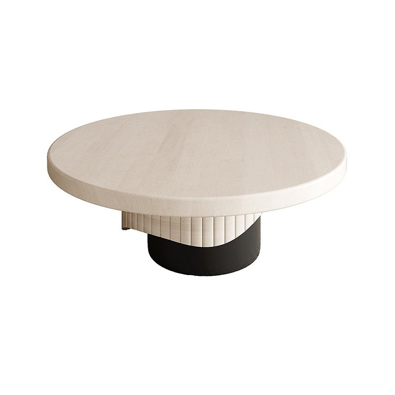 Contemporary Coffee Table Pedestal Solid Wood Round Cocktail Table Black Clearhalo 'Coffee & Accent Tables' 'Coffee Tables' 'coffee_tables' 'furn' 'furn_coffee_tables' 'Furniture' 'Living Room Furniture' 6141385
