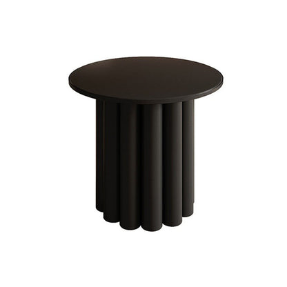 Contemporary Coffee Table Pedestal Solid Wood Round Cocktail Table 19.7"L x 19.7"W x 19.7"H Black Clearhalo 'Coffee & Accent Tables' 'Coffee Tables' 'coffee_tables' 'furn' 'furn_coffee_tables' 'Furniture' 'Living Room Furniture' 6141387