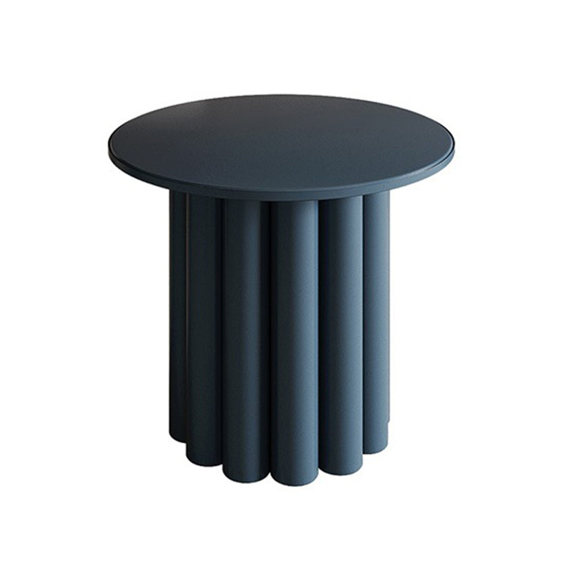 Contemporary Coffee Table Pedestal Solid Wood Round Cocktail Table 19.7"L x 19.7"W x 19.7"H Blue Clearhalo 'Coffee & Accent Tables' 'Coffee Tables' 'coffee_tables' 'furn' 'furn_coffee_tables' 'Furniture' 'Living Room Furniture' 6141390